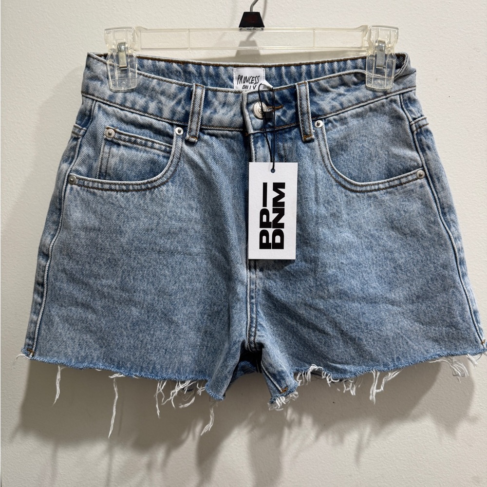 Princess Polly Blue Jean Shorts  Frayed Hem